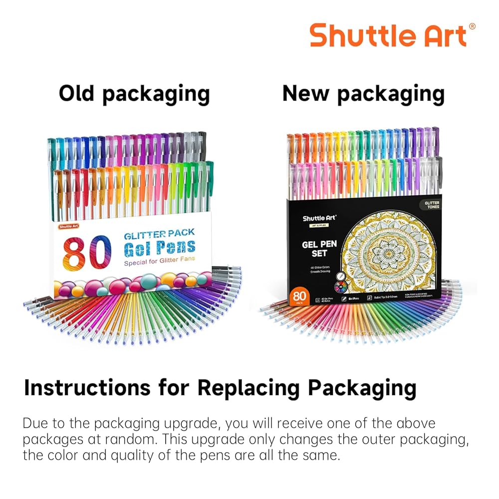 Amazon | Shuttle Art ジェルボールペン グリッターペン カラー